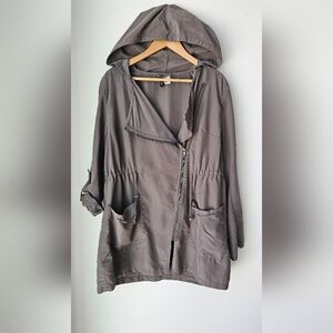 H&M  Womens Utility Parka Jacket Unlined Khaki Green size L